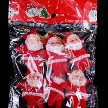 カラフルな赤い吊り飾りクリスマス サンタ クロース ペンダント金粉クリスマス ツリー アクセサリー装飾