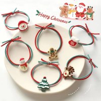 クリスマスヘッドバンドヘアバンドゴムバンドヘアかわいいヘラジカサンタクロースクリスマスツリー小さなおもちゃヘアロープヘアアクセサリー