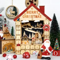 クリスマス クリスマス装飾発光手作り木製カレンダータイミングボックス装飾ウィンドウテーブル装飾