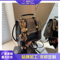 レトロ多用途カレッジスタイル手持ちバックパック女性 2024 新ファッションコントラストカラー学生バックパック通勤バッグ