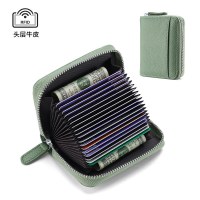 第一層牛革 rfid 盗難防止カード ホルダー、銀行カード、クレジット カード ホルダー、名刺ホルダー、アコーディオン カード ホルダー、財布