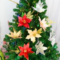金粉クリスマスフラワークリスマスギフトクリスマスツリー装飾手作りガーランドアクセサリー泡散りばめ金粉ペンダント