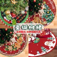 新しいインクリスマスツリースカートホリデーパーティーシーン装飾ツリーボトムエプロンぬいぐるみ生地装飾ツリースカート