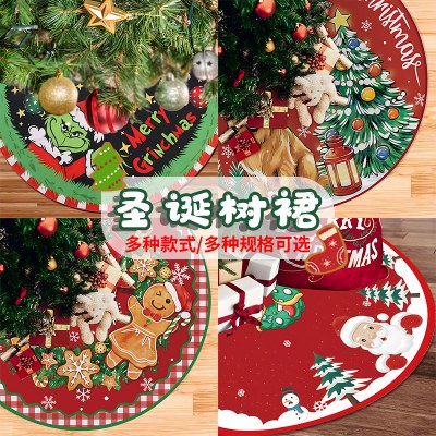 新しいインクリスマスツリースカートホリデーパーティーシーン装飾ツリーボトムエプロンぬいぐるみ生地装飾ツリースカート
