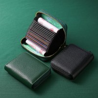 RFID 第一層牛革アコーディオンカードホルダー、大容量、複数のカードスロット、女性用純正カードホルダー、男性用 ID カード、小銭入れ