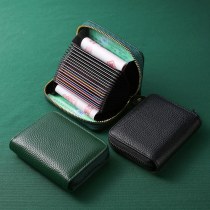 RFID 第一層牛革アコーディオンカードホルダー、大容量、複数のカードスロット、女性用純正カードホルダー、男性用 ID カード、小銭入れ
