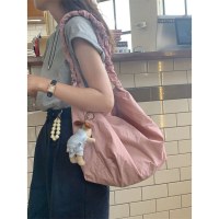 韓国スタイルの新しいバッグ大容量クロスボディバッグ軽量巾着プリーツかわいい多用途ショルダーバッグレディースバッグ通勤バッグ