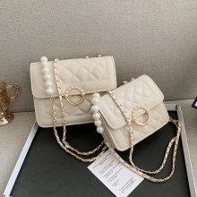 チェーン菱形バッグ女性のための 2023 新しいファッション韓国スタイルシングルショルダークロスボディバッグ外国風パール女性の小さな正方形のバッグバッグ