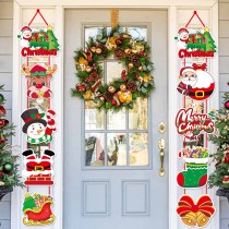 クリスマスドア吊り下げ、お祭り装飾、カプレット、サンタクロース雪だるまドアカーテン吊り下げ、パーティー用品