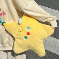 新しいかわいい多用途スタークロスボディバッグ漫画ぬいぐるみ五芒星バッグニッチ毛皮のようなショルダーバッグ