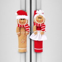新しいクリスマス用品冷蔵庫ハンドル手袋ベルベットジンジャーブレッドマンクリスマスギフト小さなギフト