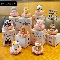 バイマオのオリジナルブッダは幸運のロータス、ロータス、ウッド、魚、豚、豚の車、かわいくて絶妙な樹脂人形デスクトップ卸売