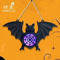 ハロウィーン光るバットランプ新しいカラフルなグラディエントプラスチックバットペンダントハンギングゴーストフェスティバル装飾小道具照明