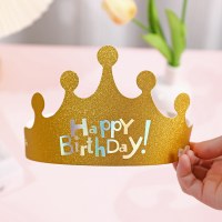 つや消しグリッター折りたたみパーティー誕生日パーティー帽子大人と子供の誕生日の雰囲気ドレスアップ装飾ケーキ帽子