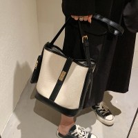 大容量バッグレディースバッグ2024新しいトレンディなファッション多用途夏ショルダークロスボディバッグキャンバスマザーインローバケットバッグ