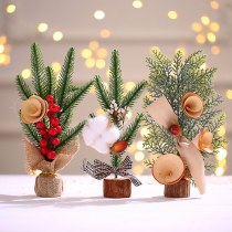 25 センチメートルミニクリエイティブクリスマスツリーデスクトップ装飾品クリスマス装飾用品模擬松の葉赤い果実クリスマスツリー