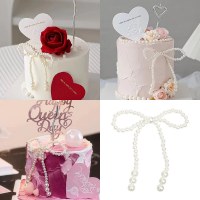 女神の日、バレンタインデー、母の日のビーズ、パールリボン、告白ケーキ、デザートデコレーション、カードインサート