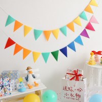 ペナント装飾フェルトホオジロ誕生日パーティーラテフラワー子供部屋幼稚園ぶら下げ装飾ラテフラグ卸売