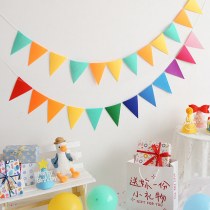 ペナント装飾フェルトホオジロ誕生日パーティーラテフラワー子供部屋幼稚園ぶら下げ装飾ラテフラグ卸売