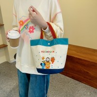 手持ちショルダーバッグトレンディな漫画プリントバックパック女の子の文学キャンバス小さなバッグハンドバッグ