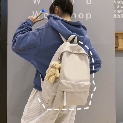 新しい文学スタイルのソリッドカラーの学生通学小さな新鮮な男性と女性の毎日のバックパック
