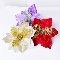 クリスマス中空ゴールドピンククリスマスフラワー20センチ2色ゴールドピンクエッジクリスマスシミュレーションフラワーヘッドガーランド籐装飾花