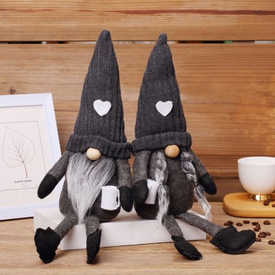 顔のないニット人形手挽きコーヒークリスマスドワーフルドルフホームデコレーションオーナメント