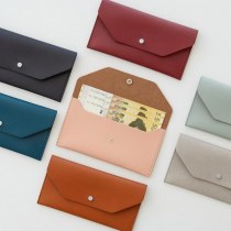 韓国風 PU レザー財布 インスタイル ロング シンプル 小さい財布 無地 定期カード入れ 小銭入れ 名刺入れ
