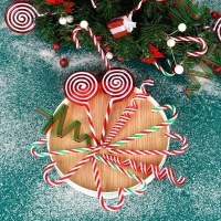 クリスマス装飾アクセサリー赤と白のロリポップ杖吊り下げクリスマスツリーシーンレイアウト小道具ドレッシング用品