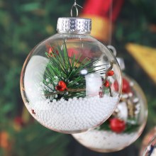 透明クリスマスボール 6CM8cm ラウンドボール PET クリスマス装飾クリスマスツリーペンダントハンギングボール DIY 中空プラスチックボール