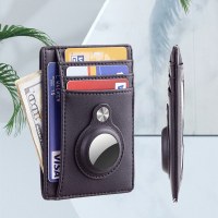 PU レザーエアタグカードホルダー RFID 盗難防止カードバッグトラッカービットビジネス紛失防止保護カードホルダー財布