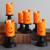 ハロウィーンパンプキンランプ新しい装飾キャンドル台風導入電子キャンドルランプクリエイティブオイルランプスイングスモールナイトライト
