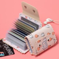 女性用の新しい漫画カードホルダー、かわいい、マルチカードスロット、大容量、超薄型消磁、コンパクトなカードホルダーバッグ