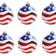 アメリカ独立記念日の装飾 6 センチメートルアメリカ国旗クリスマスボールアメリカ独立記念日愛国ボールペンダント 12 個