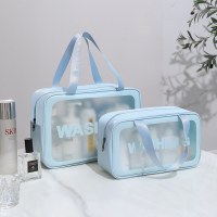 pu 透明化粧品バッグ ins スタイル pvc ポータブルつや消しバス防水ポータブルトイレタリーバッグ化粧品収納袋