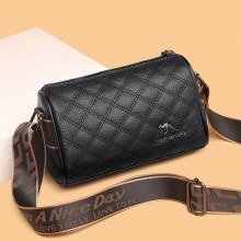 新しいスタイル菱形刺繍本革レディースバッグ第一層牛革枕バッグ質感ショルダーバッグクロスボディバッグ