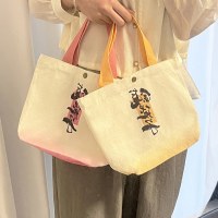 大容量キャンバスバッグ学生ハンドバッグ漫画かわいいハンドキャリーランチギフトバッグ女性のための