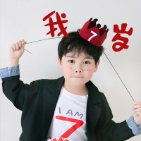 男の子と女の子の子供のデジタル誕生日帽子ベビー 1 歳の王冠の頭飾りペットパーティーの装飾布