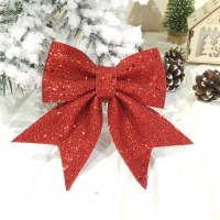 クリスマスリボン、金粉リボン、ホテルのショッピングモールの窓飾り、新しいクリスマスツリーの飾り