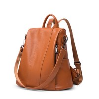 2024 新ストリートファッション女性のバッグ革製品無地バックパック本革ステッチ女性のバックパック