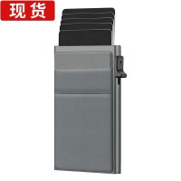 メンズアルミ合金 RFID サイドプッシュカードボックスカードホルダー金属銀行カードホルダー Amazon ホットスタイル