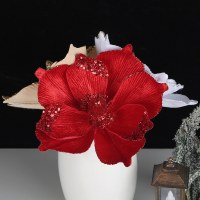 三層金粉クリスマスの花 2023 新しいクリスマスツリーの装飾花休日の装飾アクセサリー卸売
