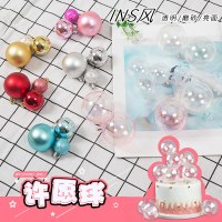 カラフルな透明つや消し光沢マットウィッシングボール装飾ボールペンダント誕生日ケーキデザートテーブル装飾装飾品