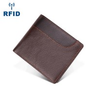 メンズ本革財布、第一層牛革、マルチカードスロットショートウォレット、男性用RFID新しい財布
