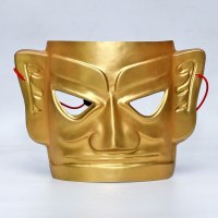 アンティークゴールドとシルバーの三星堆マスク文化クリエイティブ工芸品クリエイティブフルフェイス大人のアクティビティギフトゲームおもちゃ