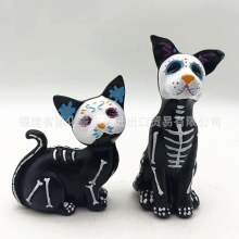 ハロウィーン樹脂ハンディクラフトゴーストフェスティバル装飾かわいい小さな花と犬スイングデッドピープルフェスティバルギフト