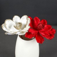 Zhongranhua クリスマスフラワーアレンジメント装飾クリスマスフラワー三層造花クリスマスツリーガーランド籐アクセサリー