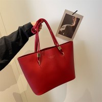 大容量の赤い花嫁介添人カジュアルトートバッグ女性のための 2 新しいスタイル通勤多目的結婚式