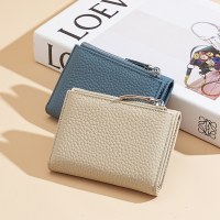 女性用三つ折り財布、初層牛革RFID盗難防止ブラシマネークリップ、複数のカードスロット付き、純正ピックアップバッグ、ジッパーコインバッグ