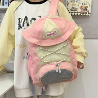 2024 新マウンテンスタイル屋外漁師帽子スクールバッグ小学生かわいい西洋スタイルバックパック軽量大容量バックパック